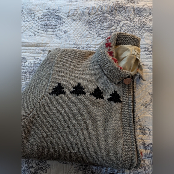 Eddie Bauer Legends lined zip up sweater with skiers xl - Picture 2 of 13